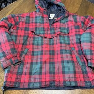 Vintage Y2K Gap Plaid Puffer Pullover Jacket Medium